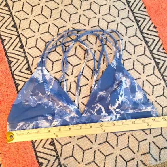 VS PINK BLUE MARBLE BONDED TRIANGLE BRALETTE, SZ LARGE - Picture 5 of 13